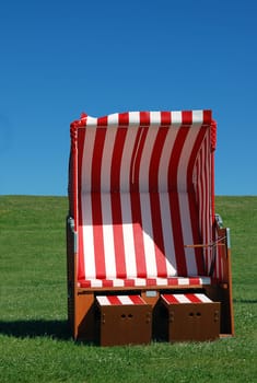 red beach chair