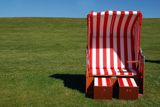 red beach chair