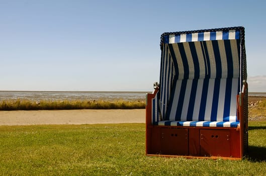 blue beach chair