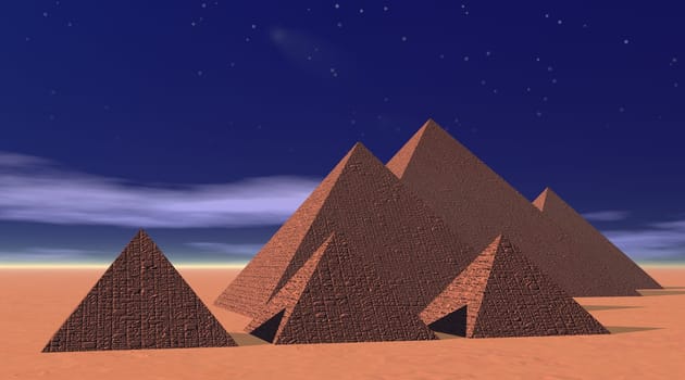 Pyramids by night