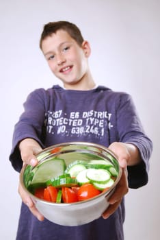 Eating cucumber