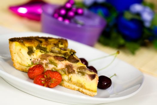 Rhubarb cake,Rheum rhubarbarum