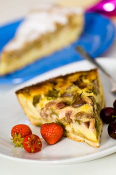 Rhubarb cake,Rheum rhubarbarum