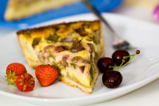 Rhubarb cake,Rheum rhubarbarum