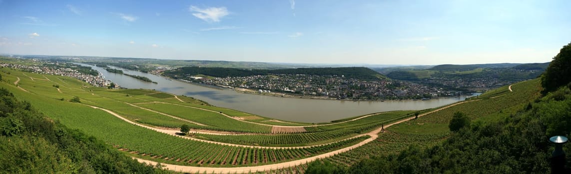 View from the Niederwald monument into the Rhine Valley