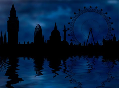 London skyline at night