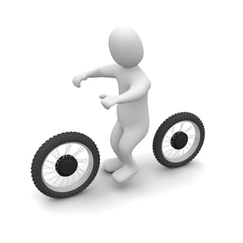 Man and dirtbike