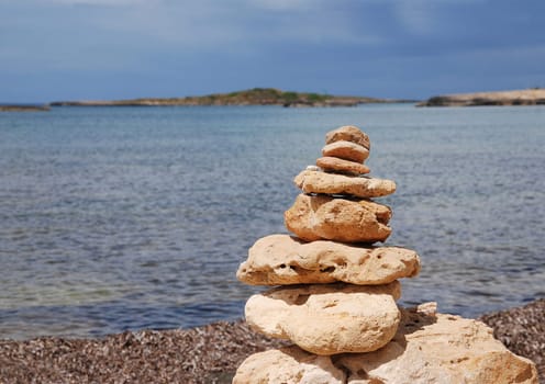Stack of stones by the sea