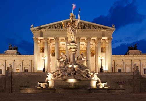 Austrian Parliament Night