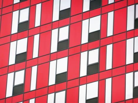 Red and black facade