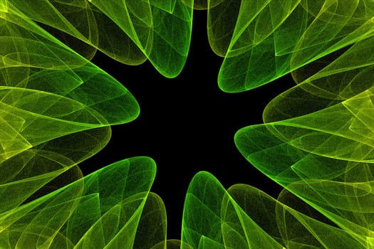 transparent green shapes