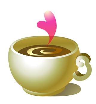 Coffee cup with heart