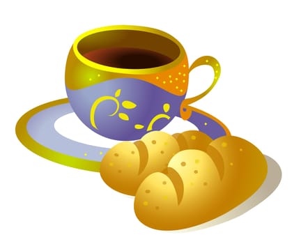 coffee cup and bread
