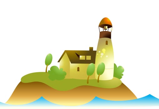 Lighthouse on an island