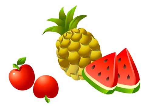 fruit,apple,watermelon,pineapple