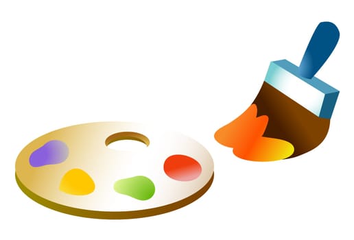 Artist palette and brush