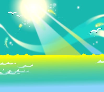 The sun above the sea