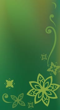 green flower pattern
