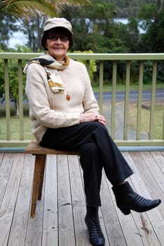 Jutta on the balcony