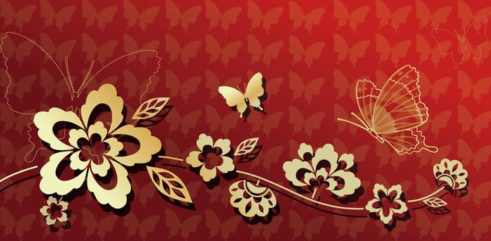 flower and butterfly