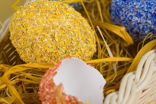 Eggshells close up