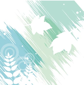 white leaves in watercolor background