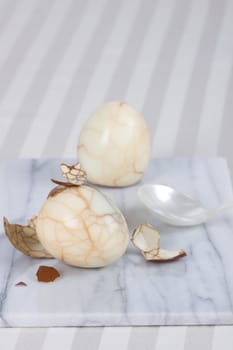Two eggs with shells