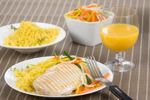 Chicken with orange juice