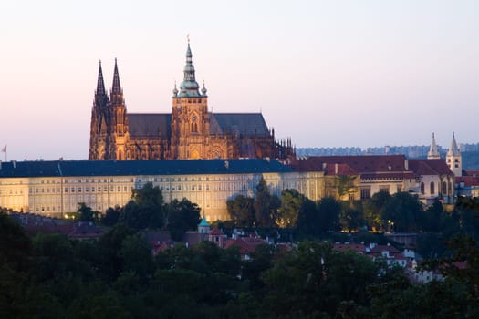 Hradčany at night