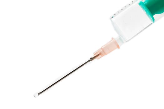 Syringe with water drops