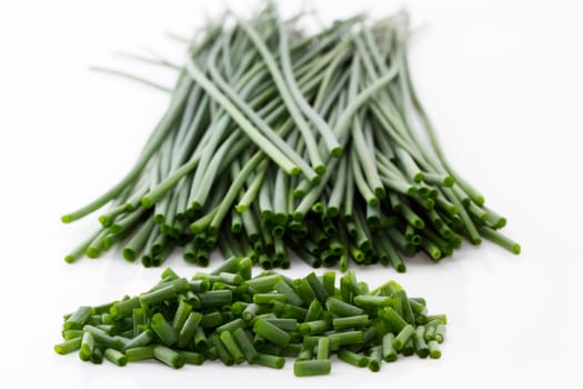 Chives sliced deep