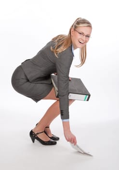 Woman with file folder