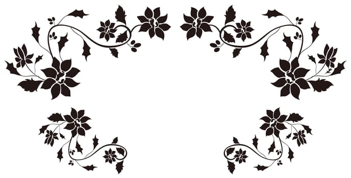 black flower pattern