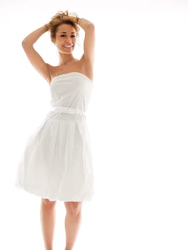 woman looking at camera and smiling