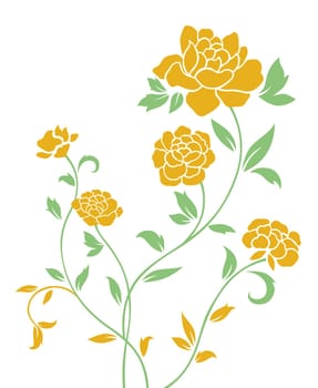 yellow peony pattern