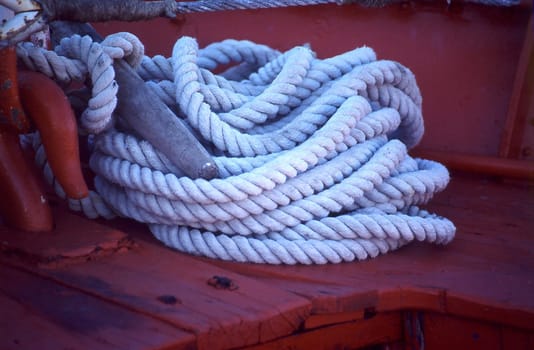 Close up of white rope