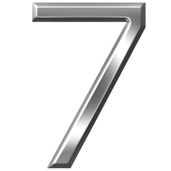 3D Silver Number 7
