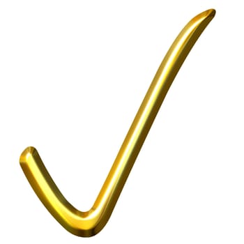 3D Golden Tick Sign