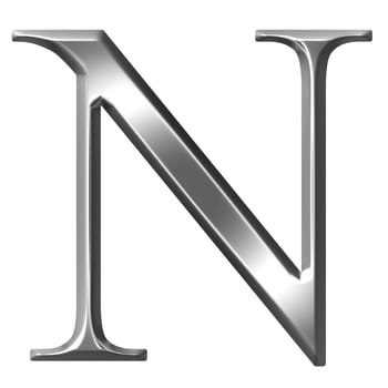 3D Silver Greek Letter Ny