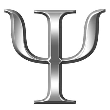 3D Silver Greek Letter Psi