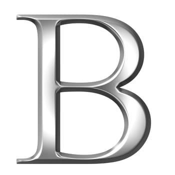 3D Silver Greek Letter Beta