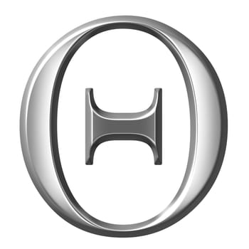 3D Silver Greek Letter Theta