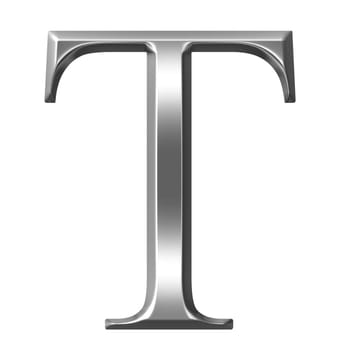 3D Silver Greek Letter Tau