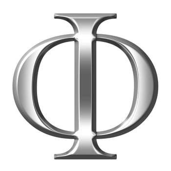 3D Silver Greek Letter Phi