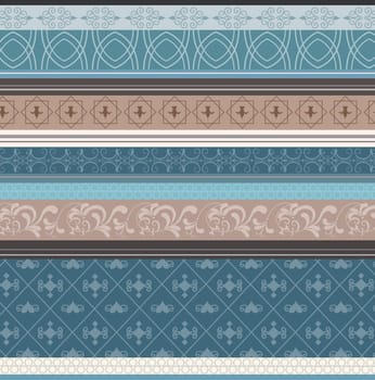 Blue retro flower pattern