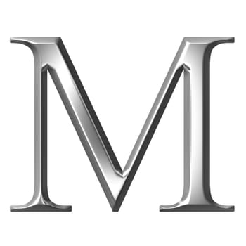 3D Silver Greek Letter My