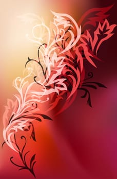 red flower pattern