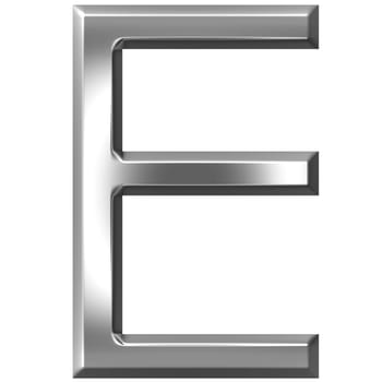 3D Silver Letter E