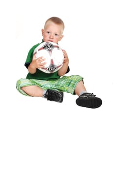 Little boy with football.