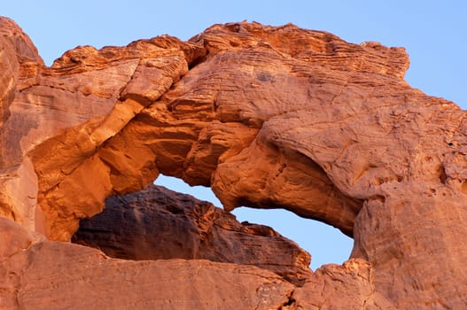 Rock arch in the Akakus Mountains,Sahara Desert,Libya